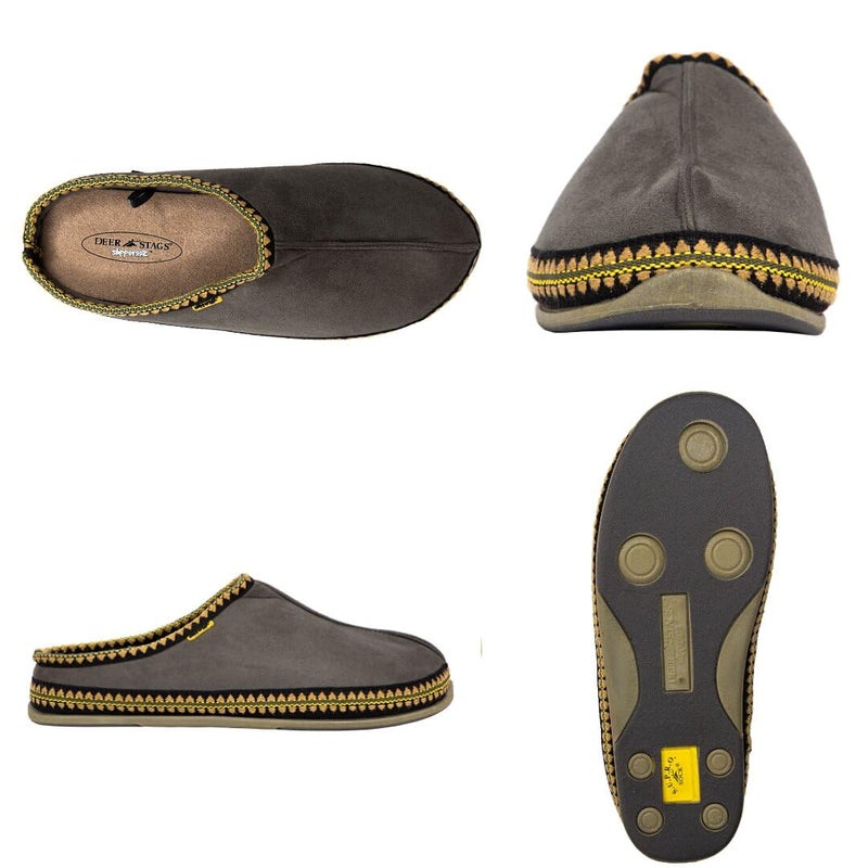 Deer Stags Men's Wherever Microsuede Slipper, Grey, 11 - Image 2